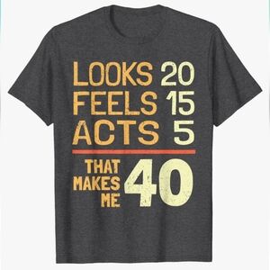 Funny 40th Birthday Celebration Short-sleeve Men's Shirt. Sz: 2XL